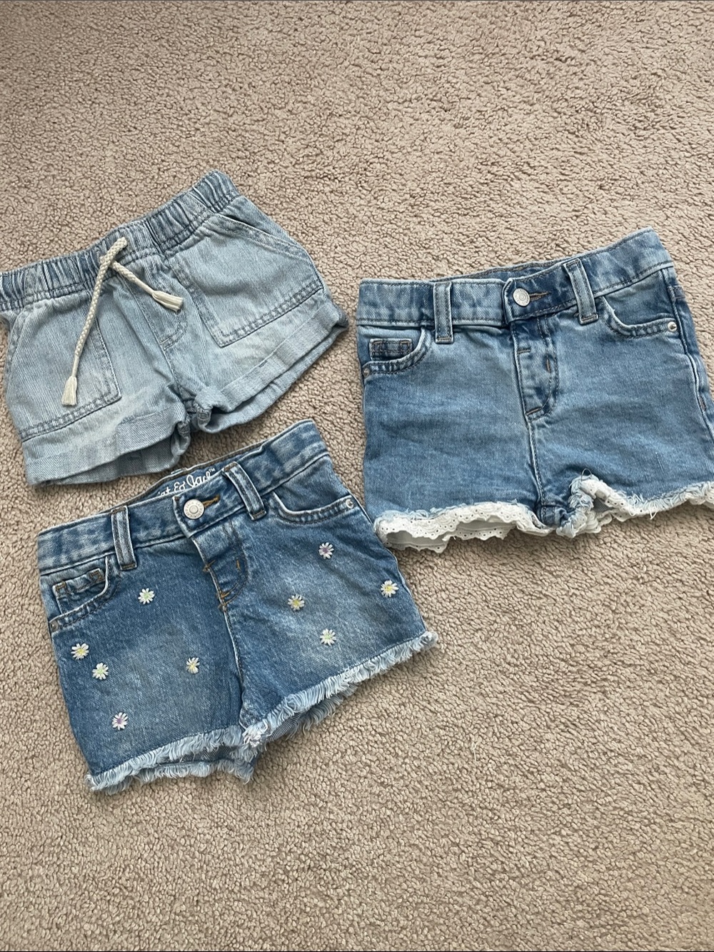 Girls Light Blue Denim Shorts Bundle - Pack of 3
